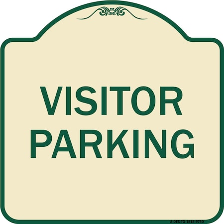 Signmission Designer Series Sign-Visitor Parking, Tan & Green Heavy-Gauge Aluminum, 18" x 18", TG-1818-9740 A-DES-TG-1818-9740